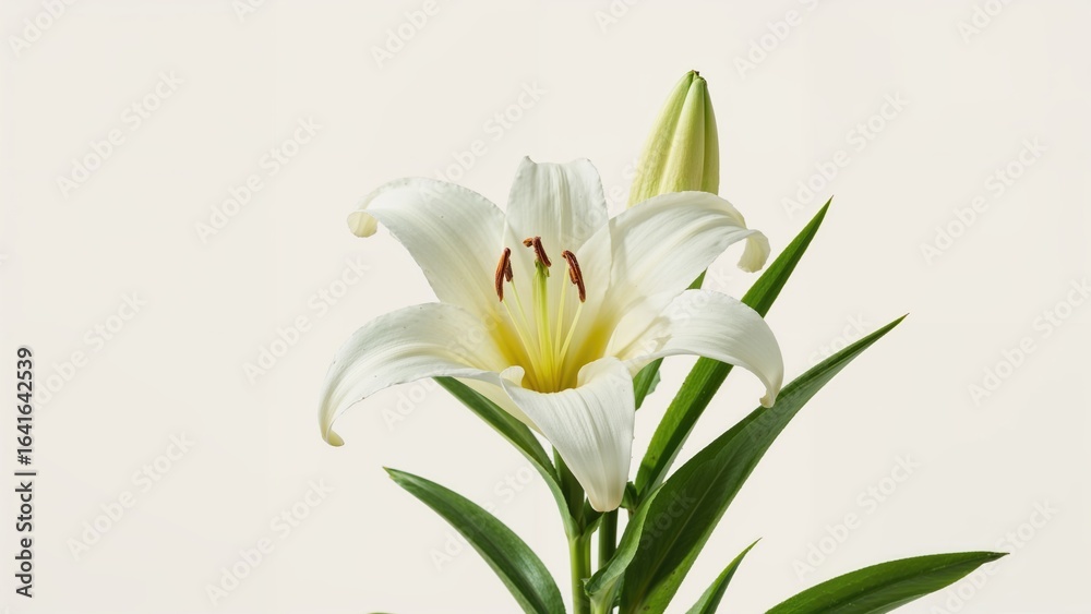 Fototapeta premium Garden scene with a lily flower