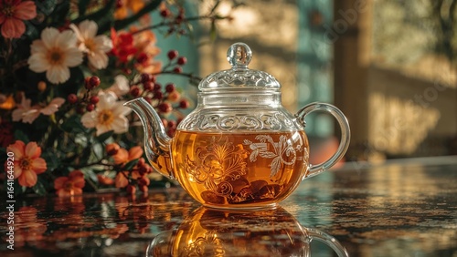 Spiced tea served in a clea...