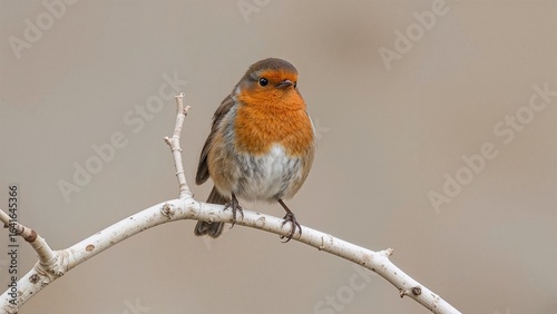 Bright red bird resting on ...