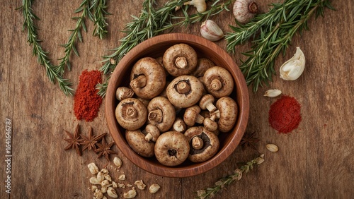 Seasoned pickled mushrooms ...