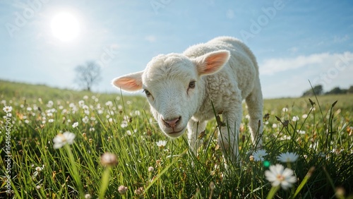 Sweet juvenile lamb enjoyin...