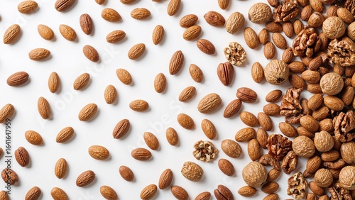 Variety of nuts scattered o...