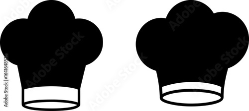 Chef hat set, Set of chef hats, chef hats collection, Vector of chef cap, chef hats silhouette, chef hat isolated on white background
