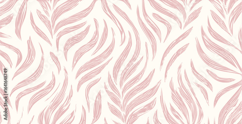 Abstract leaf print, botanical simple hand drawn design background, modern style pastel tones vector wallpaper,