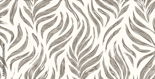 Abstract leaf print, botanical simple hand drawn design background, modern style pastel tones vector wallpaper,