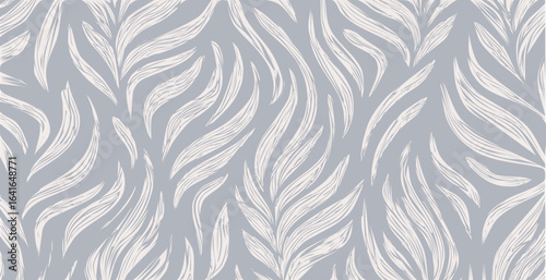 Abstract leaf print, botanical simple hand drawn design background, modern style pastel tones vector wallpaper,