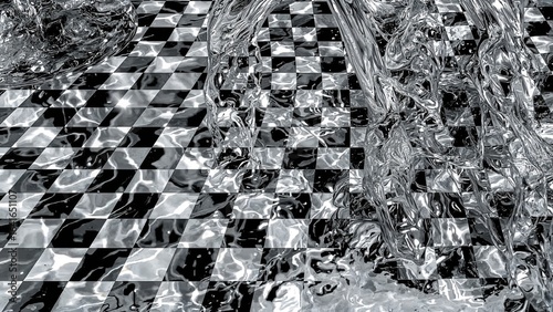 Monochrome checkered design...