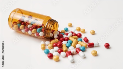 Pills scattered from bottle...