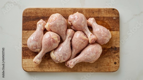 Uncooked chicken legs place...