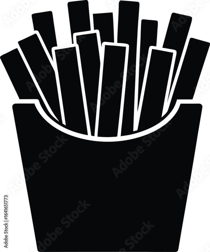 french fries silhouette vector illustration on white background