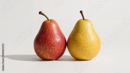 Yellow and red ripe pear fr...