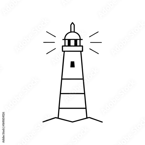 A simple lighthouse art on transparent background