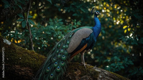 Feathered bird perched on wood