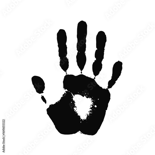 Colorful paint handprints and fingerprints form a dirty, abstract silhouette, a symbol of child's art and identity