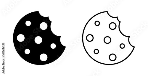 Cookie Icon Set. Sweet Dessert Symbols Isolated on White Background. Flat. Vector Illustration