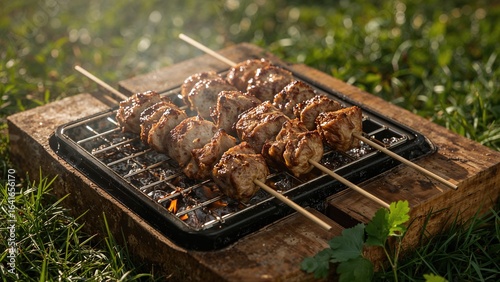 Summer grilling of pork sha...