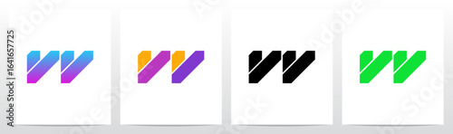 Modern Cyberpunk Technology Geometric Initial Letter Logo Design W