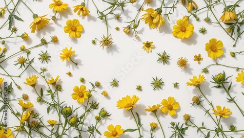 Flat Lay of Summer Field Bu...