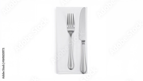 Isolated dining utensils in...