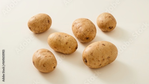 Single potatoes displayed o...
