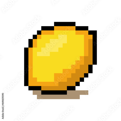 Lemon Pixel Art Icon - 8-Bit Citrus Retro Game Vector