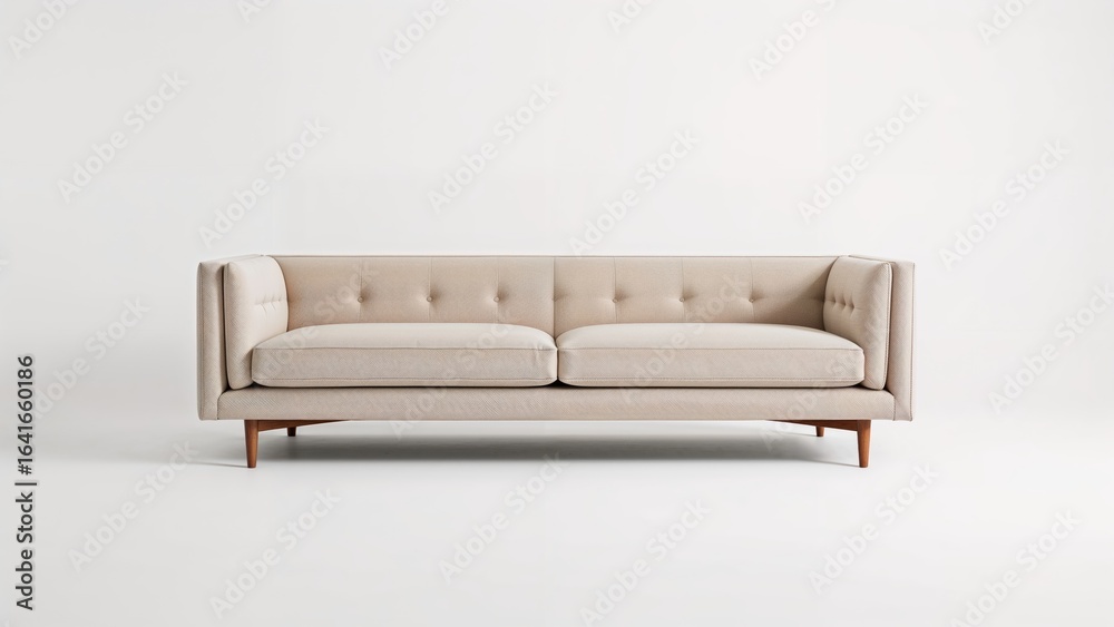 Fototapeta premium Stylish living area sofa set against a plain backdrop