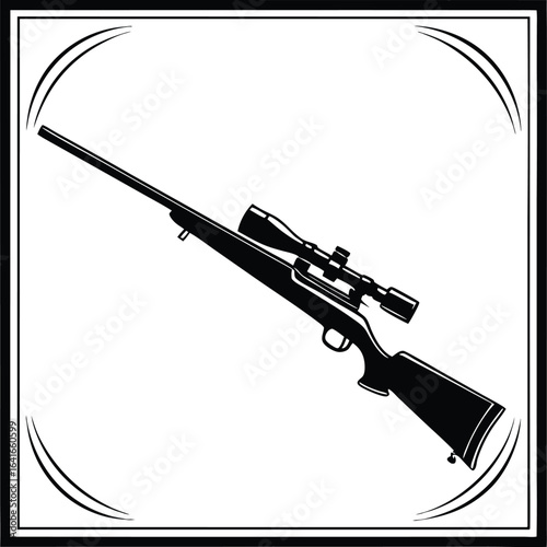 Precision Marksman Sniper Vector Logo with Crosshair and Tactical Scope Design