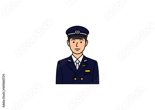  icon of Japanese train conductor with cap