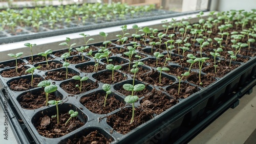 Seedlings sprouting in biod...