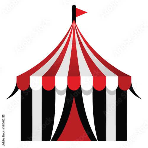 Creepy Abandoned Carnival Tent Design with White Background Vector Illustration