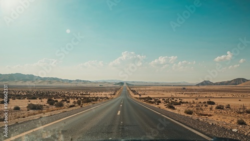Desert highway empty under ...