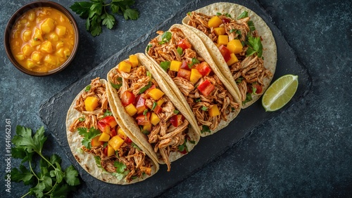 Chicken tacos with fresh pr...