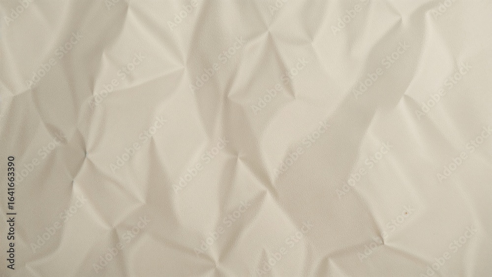 Fototapeta premium Macro image of a wrinkled, glossy recycled paper surface with an artistic white illumination.