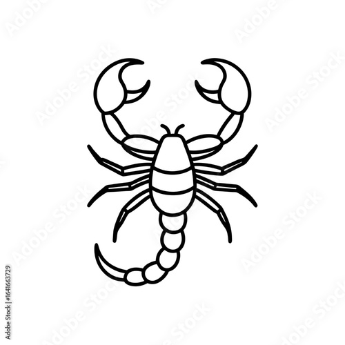 Outline scorpion art on transparent background