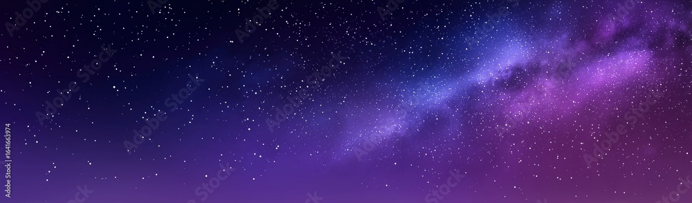 Fototapeta premium Starry Night Sky with Purple and Blue Nebula for Space-themed Projects