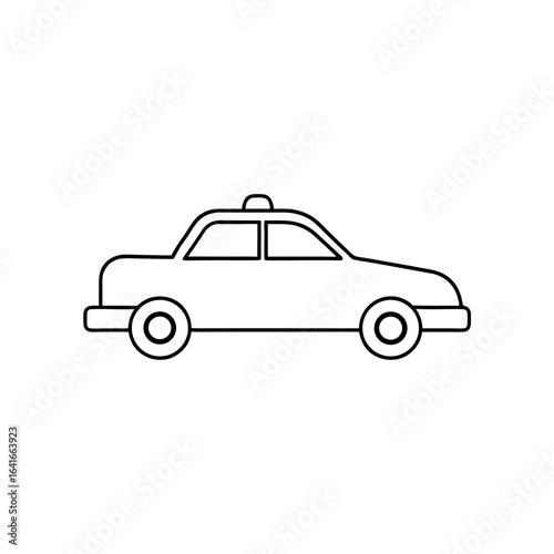 Outline of a police car on transparent background