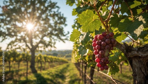 Wallpaper Mural Sunlit cluster of red grapes on the vine Torontodigital.ca