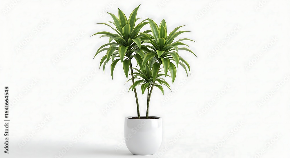 Fototapeta premium Lush green potted plant brings life and tranquility indoors