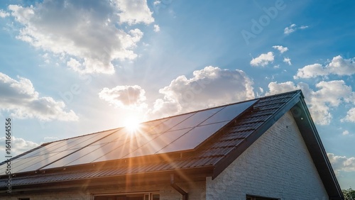 A rooftop covered with sola...