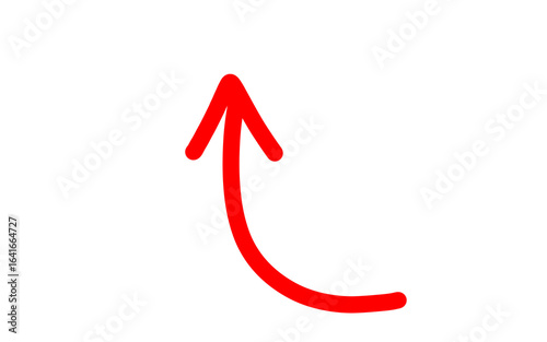 Red arrow, Hand drawn arrow marker. Down curved Arrow pointer highlighter doodle drawing marker. Red arrow sign isolated on transparent png