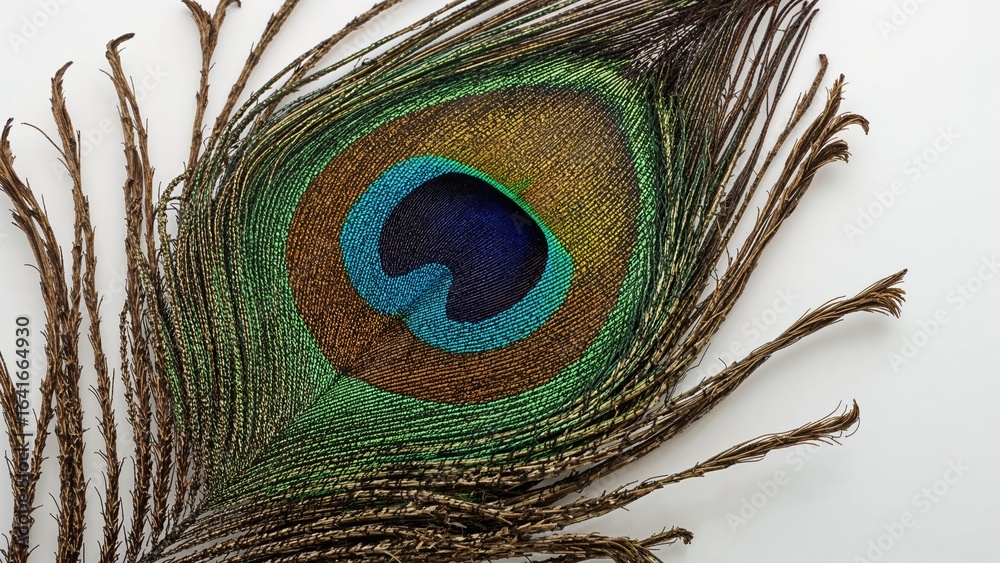 Fototapeta premium Close-up of a peacock's plume