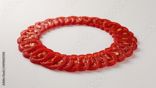 Sliced hot chili peppers di...