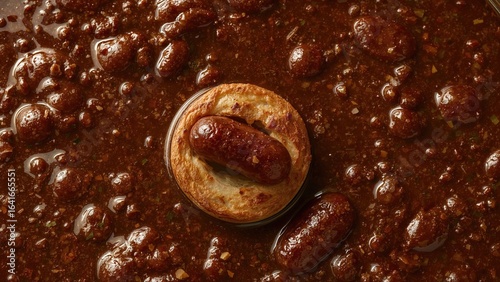 Baked sausage pieces envelo...