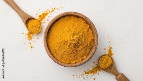 Bright yellow turmeric powd...