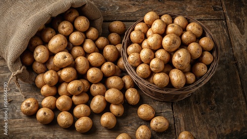 Freshly harvested potatoes ...