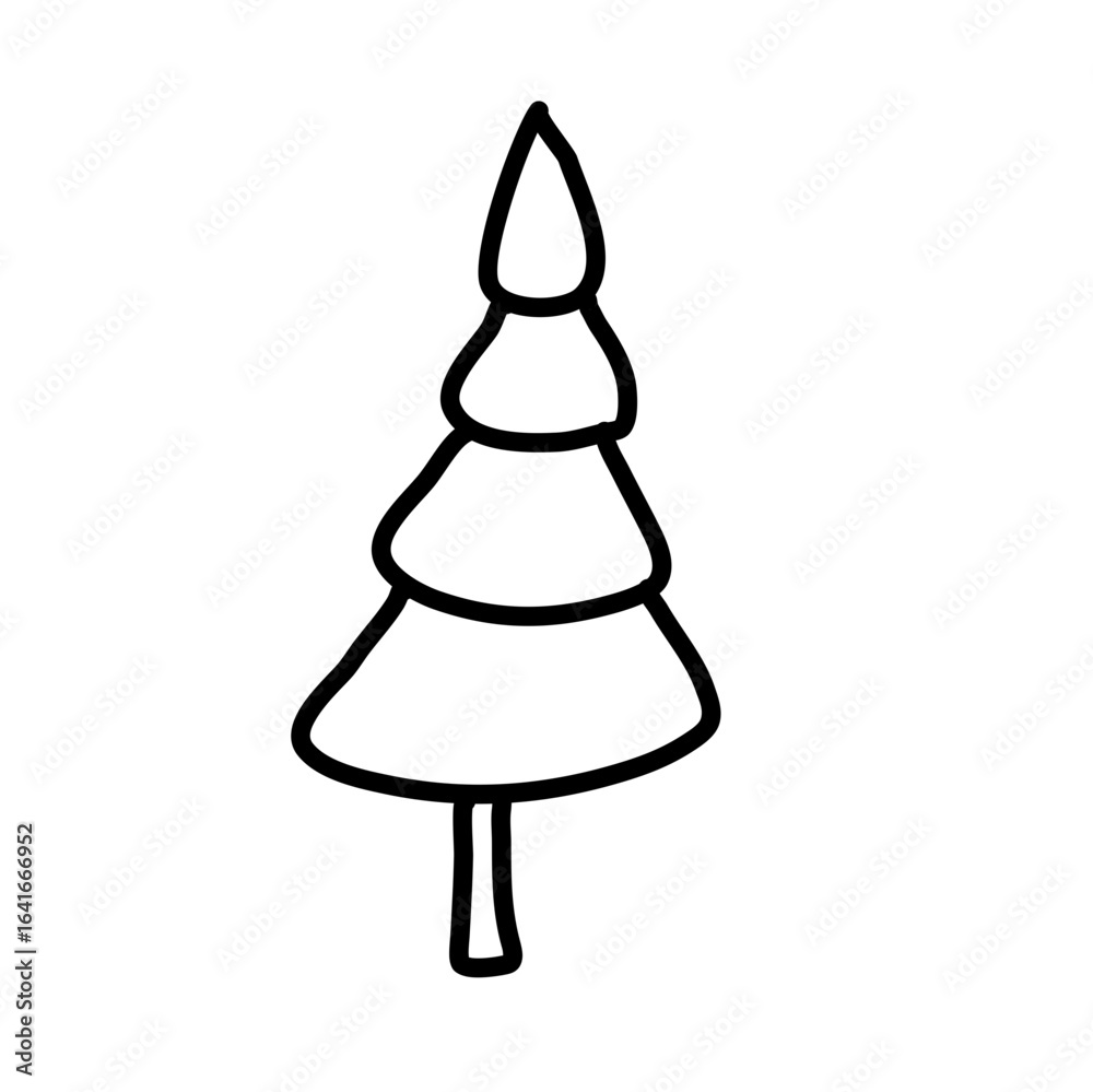 Fototapeta premium Fir tree doodle