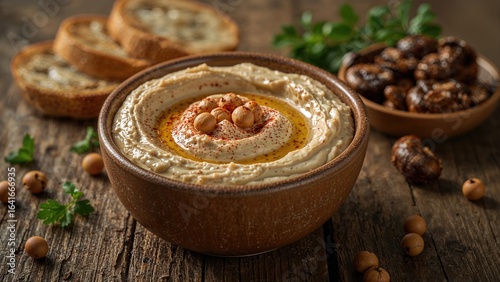 Bowl of Chickpea Spread wit...