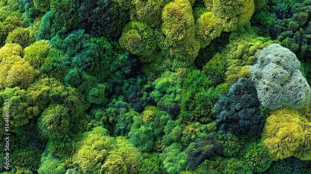 Naklejka premium lush green mossy texture background