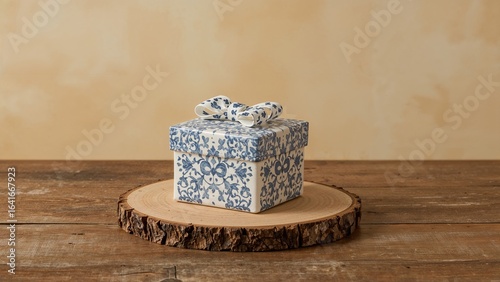 Delightful small blue and w...