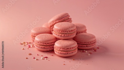 Close-up of pink macarons o...